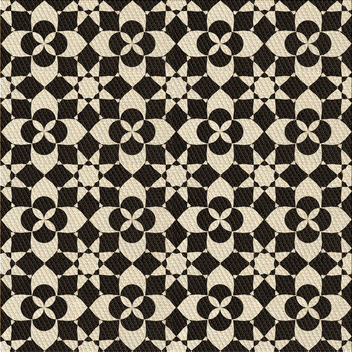 Round Patterned Midnight Gray Rug, pat2087brn