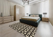 Patterned Midnight Gray Rug in a Bedroom, pat2087brn