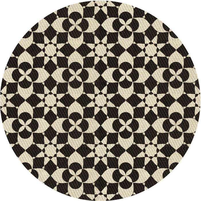 Square Patterned Midnight Gray Rug, pat2087brn