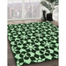 Patterned Black Rug in Family Room, pat2087grn