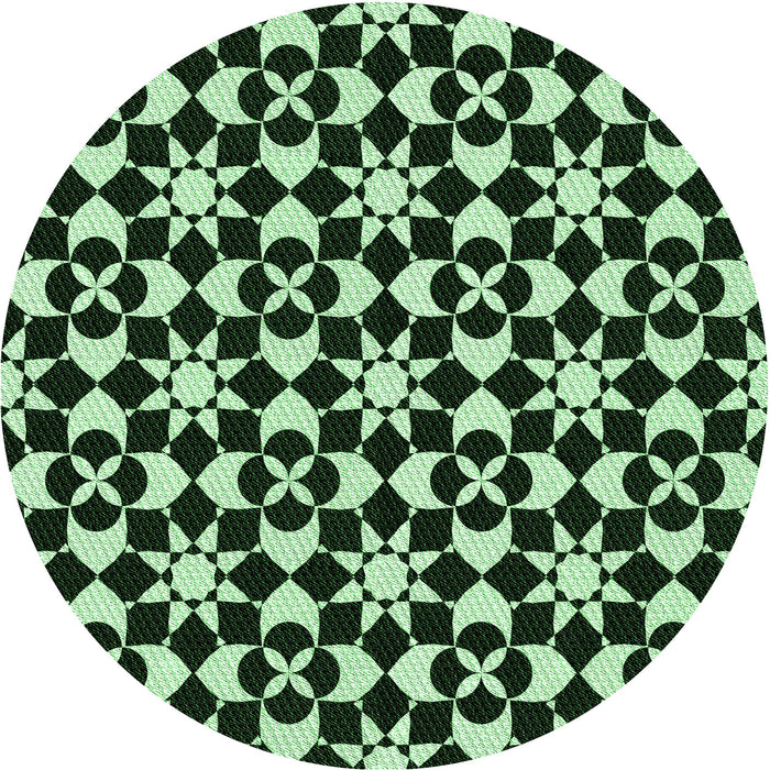 Square Patterned Black Rug, pat2087grn