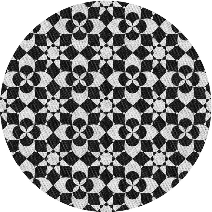 Square Patterned Midnight Gray Rug, pat2087gry