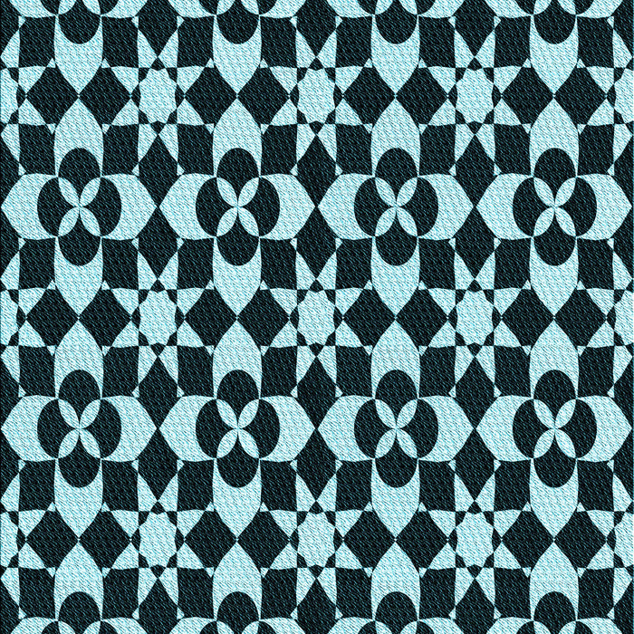 Patterned Deep Teal Green Rug, pat2087lblu
