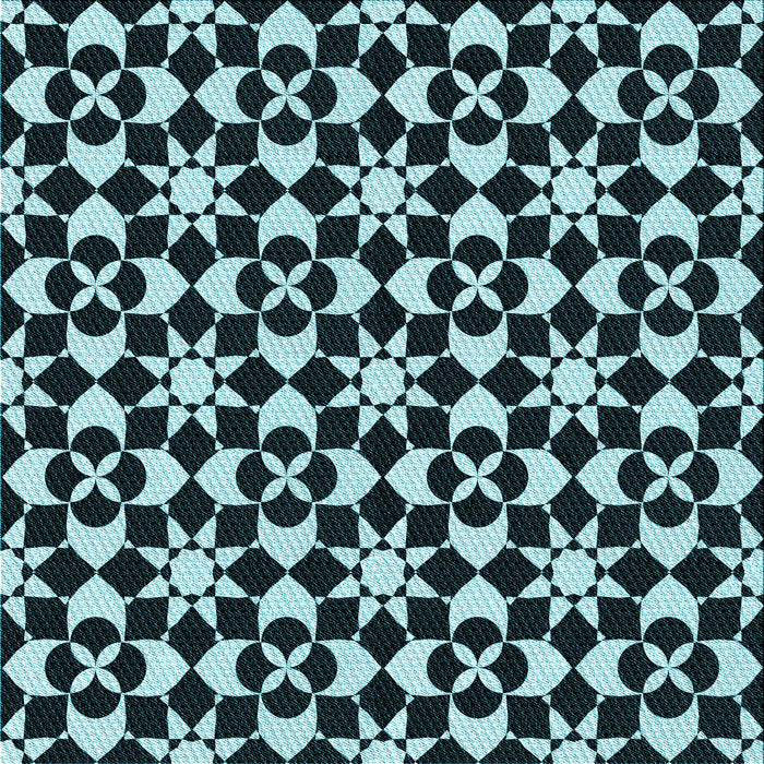 Round Patterned Deep Teal Green Rug, pat2087lblu