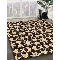 Patterned Black Brown Rug, pat2087org