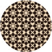 Square Patterned Black Brown Rug, pat2087org