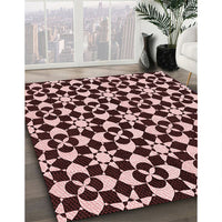 Patterned Pastel Pink Rug, pat2087rd