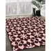 Patterned Pastel Pink Rug in Family Room, pat2087rd