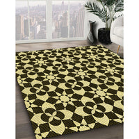 Patterned Midnight Gray Rug, pat2087yw