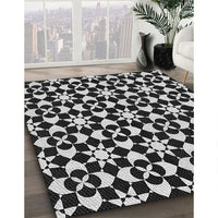 Patterned Black Novelty Rug, pat2087