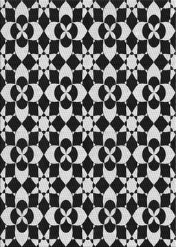 Patterned Black Novelty Rug, pat2087