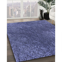 Patterned Medium Slate Blue Rug, pat2088blu