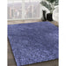 Patterned Medium Slate Blue Rug in Family Room, pat2088blu