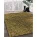 Patterned Dark Golden Brown Rug in Family Room, pat2088brn