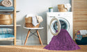 Machine Washable Transitional Dark Magenta Purple Rug in a Washing Machine, wshpat2088pur