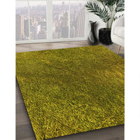 Patterned Dark Bronze Brown Rug, pat2088yw