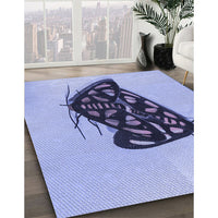 Patterned Slate Blue Rug, pat2089blu