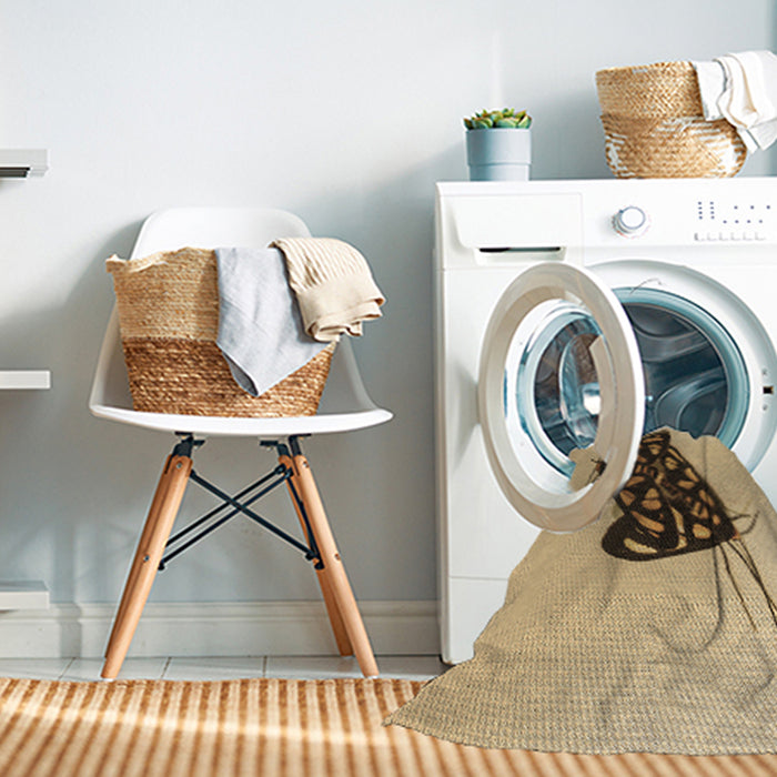 Machine Washable Transitional Light Brown Rug in a Washing Machine, wshpat2089brn