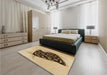 Patterned Light Brown Rug in a Bedroom, pat2089brn