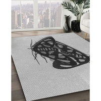 Patterned Platinum Silver Gray Rug, pat2089gry