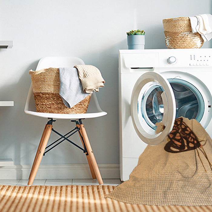 Machine Washable Transitional Yellow Orange Rug in a Washing Machine, wshpat2089org