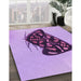 Machine Washable Transitional Mauve Purple Rug in a Family Room, wshpat2089pur