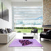 Square Patterned Mauve Purple Rug in a Living Room, pat2089pur