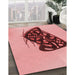 Machine Washable Transitional Red Rug in a Family Room, wshpat2089rd