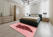 Patterned Red Rug in a Bedroom, pat2089rd