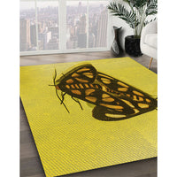 Patterned Golden Yellow Rug, pat2089yw