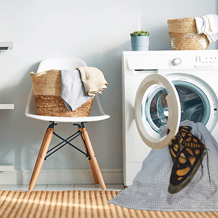 Machine Washable Transitional Carbon Gray Rug in a Washing Machine, wshpat2089