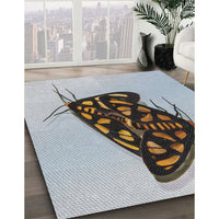 Patterned Carbon Gray Novelty Rug, pat2089