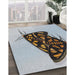 Patterned Carbon Gray Novelty Rug in Family Room, pat2089