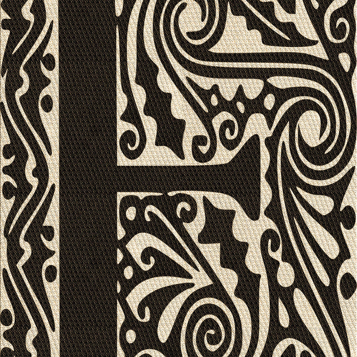 Patterned Black Rug, pat209brn