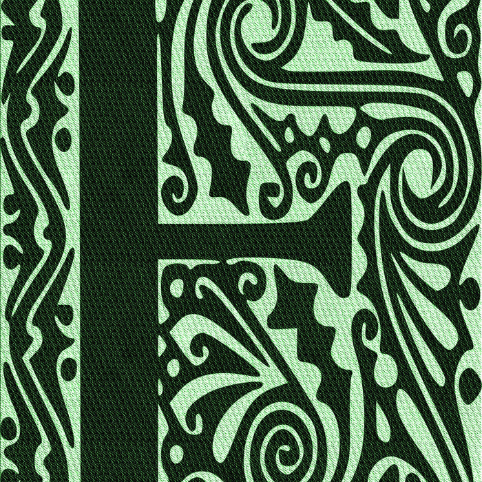 Patterned Black Rug, pat209grn