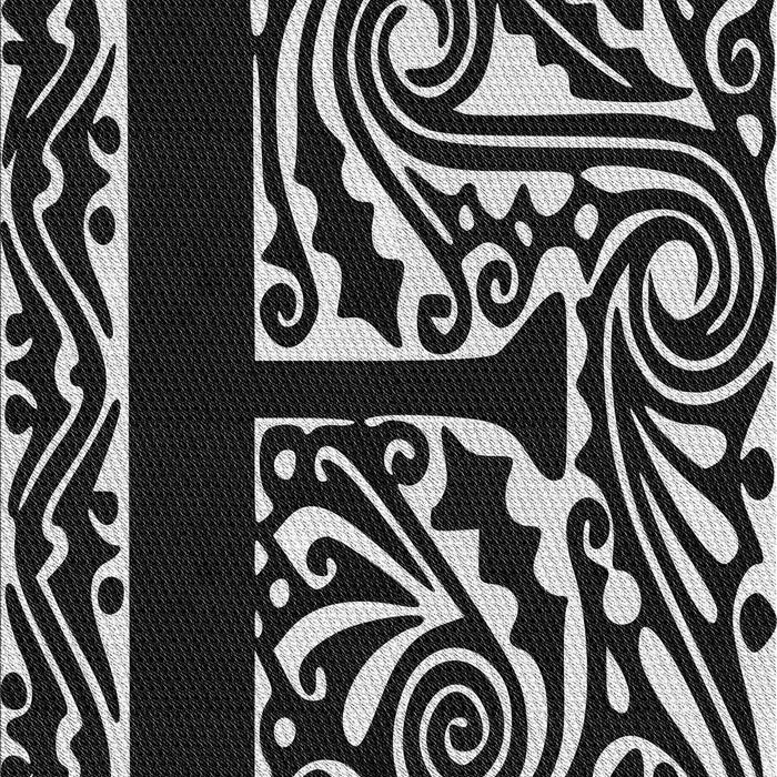 Patterned Black Rug, pat209gry