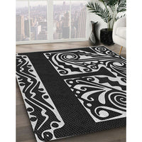 Patterned Black Rug, pat209gry