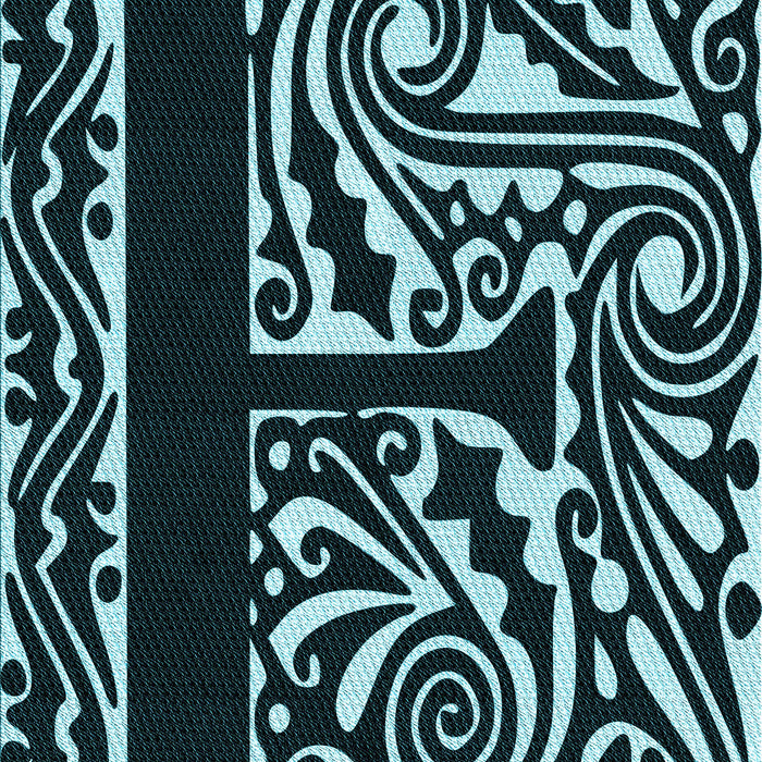 Patterned Black Rug, pat209lblu