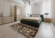 Patterned Peru Brown Rug in a Bedroom, pat209org