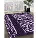 Patterned Deep Purple Rug in Family Room, pat209pur