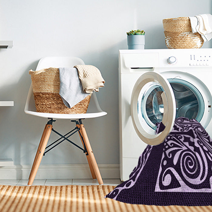 Machine Washable Transitional Deep Purple Rug in a Washing Machine, wshpat209pur