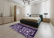 Patterned Deep Purple Rug in a Bedroom, pat209pur