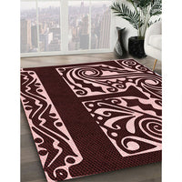 Patterned Chocolate Brown Rug, pat209rd