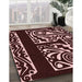 Patterned Chocolate Brown Rug in Family Room, pat209rd