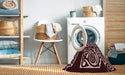 Machine Washable Transitional Chocolate Brown Rug in a Washing Machine, wshpat209rd