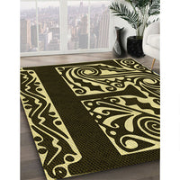 Patterned Black Rug, pat209yw