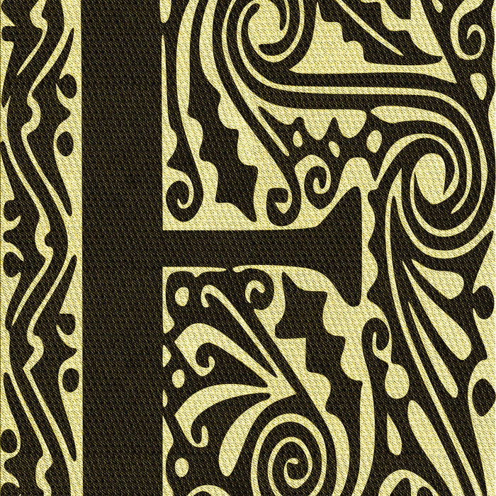 Patterned Black Rug, pat209yw