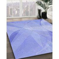 Patterned Light Slate Blue Rug, pat2090blu