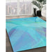 Machine Washable Transitional Blue Rug in a Family Room, wshpat2090lblu