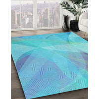 Patterned Blue Rug, pat2090lblu